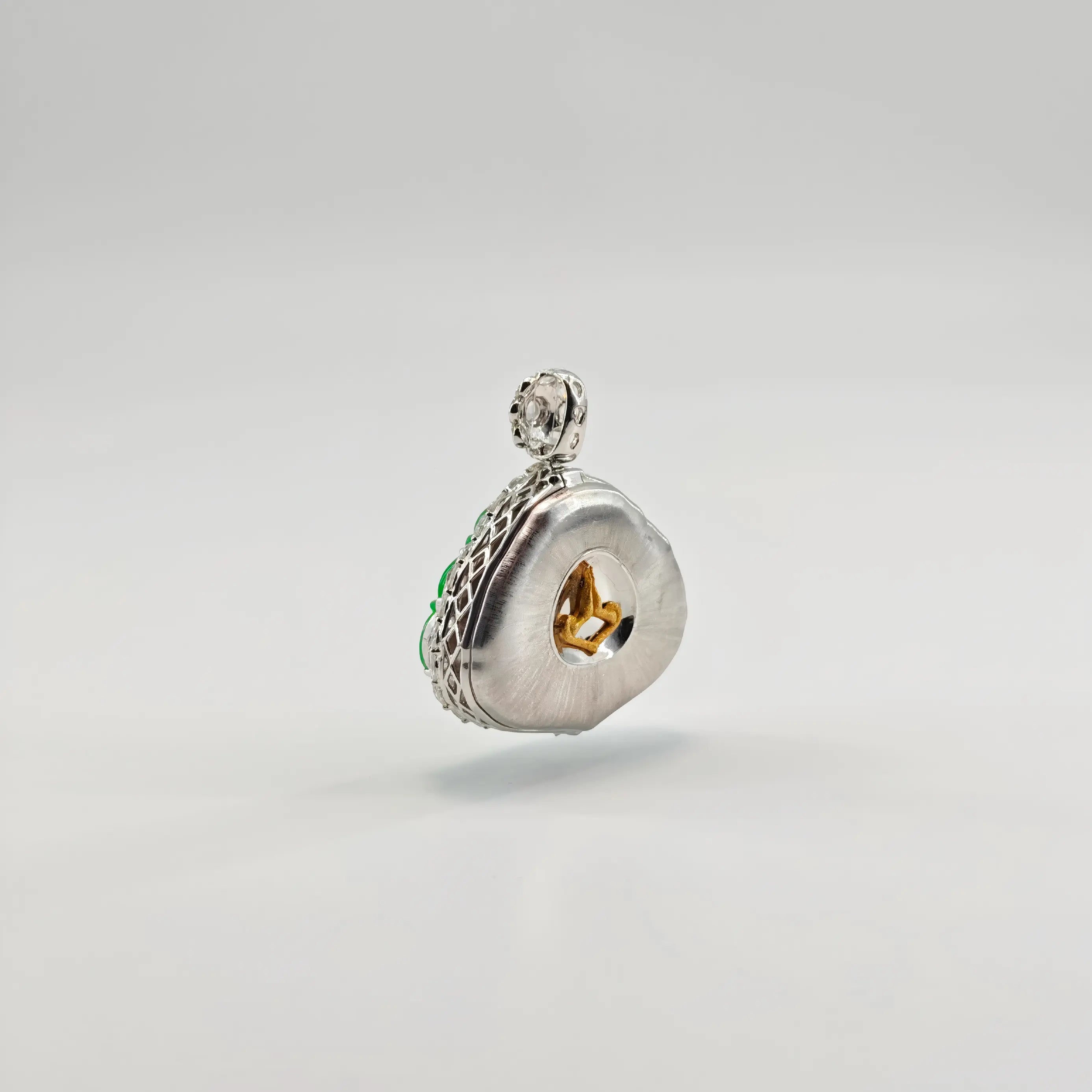 Burmese Vibrant Green Buddha Jadeite Pendant