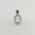 Myanmar White Ice Cabochon Jadeite Pendant
