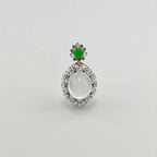 Myanmar White Ice Cabochon Jadeite Pendant