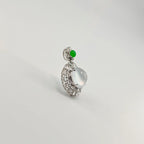 Myanmar White Ice Cabochon Jadeite Pendant