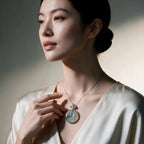 Burmese Icy Floating Green Jadeite Safety Buckle Pendant