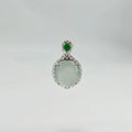 Myanmar White Ice Cabochon Jadeite Pendant