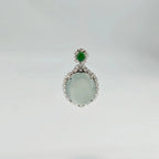 Myanmar White Ice Cabochon Jadeite Pendant