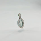 Myanmar White Ice Cabochon Jadeite Pendant