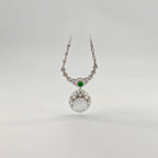 Myanmar White Ice Cabochon Jadeite Necklace Set