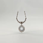 Myanmar White Ice Cabochon Jadeite Necklace Set