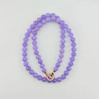 Myanmar Ice Purple Beaded Jadeite Necklace