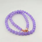 Myanmar Ice Purple Beaded Jadeite Necklace