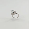 Myanmar White Ice Cabochon Jadeite Ring