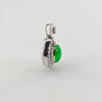 Burmese Vibrant Green Cabochon Jadeite Pendant