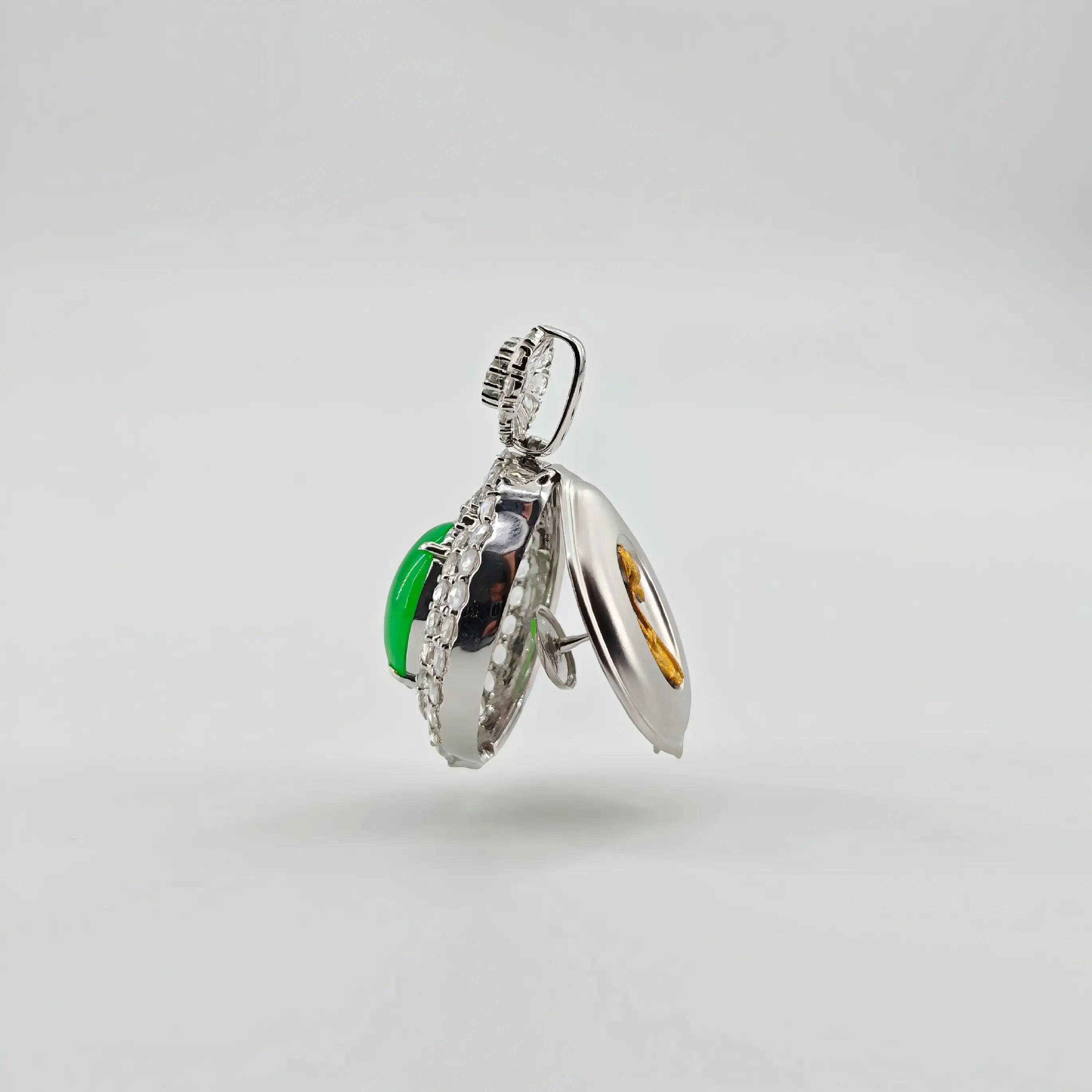 Burmese Vibrant Green Cabochon Jadeite Pendant