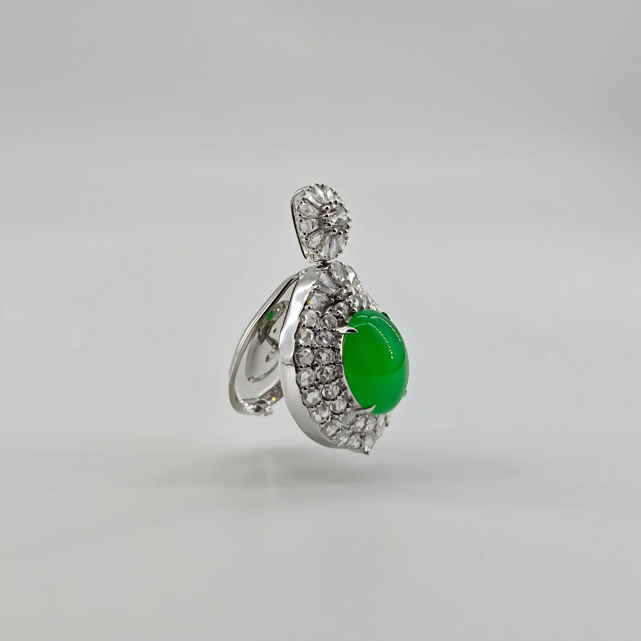 Burmese Vibrant Green Cabochon Jadeite Pendant