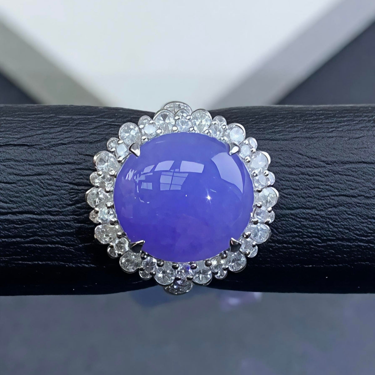 Burmese Icy Lavender Jadeite Ring