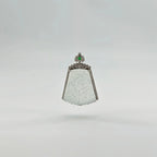 Myanmar Ice Cyan Snowflake Cotton Plain Plaque Jadeite Pendant