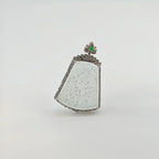 Myanmar Ice Cyan Snowflake Cotton Plain Plaque Jadeite Pendant
