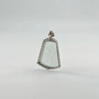 Myanmar Ice Cyan Snowflake Cotton Plain Plaque Jadeite Pendant
