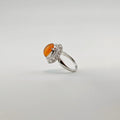 Myanmar Orange Yellow Cabochon Jadeite Ring