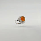 Myanmar Orange Yellow Cabochon Jadeite Ring