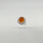 Myanmar Orange Yellow Cabochon Jadeite Ring