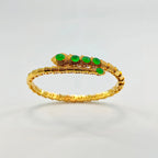 Myanmar Vivid Green Cabochon Jadeite Bangle