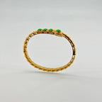 Myanmar Vivid Green Cabochon Jadeite Bangle