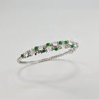 Myanmar Vivid Green Cabochon Jadeite Bangle