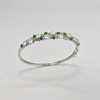 Myanmar Vivid Green Cabochon Jadeite Bangle