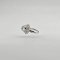 Myanmar White Ice Cabochon Jadeite Ring