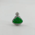 Burmese Vibrant Green Buddha Jadeite Pendant
