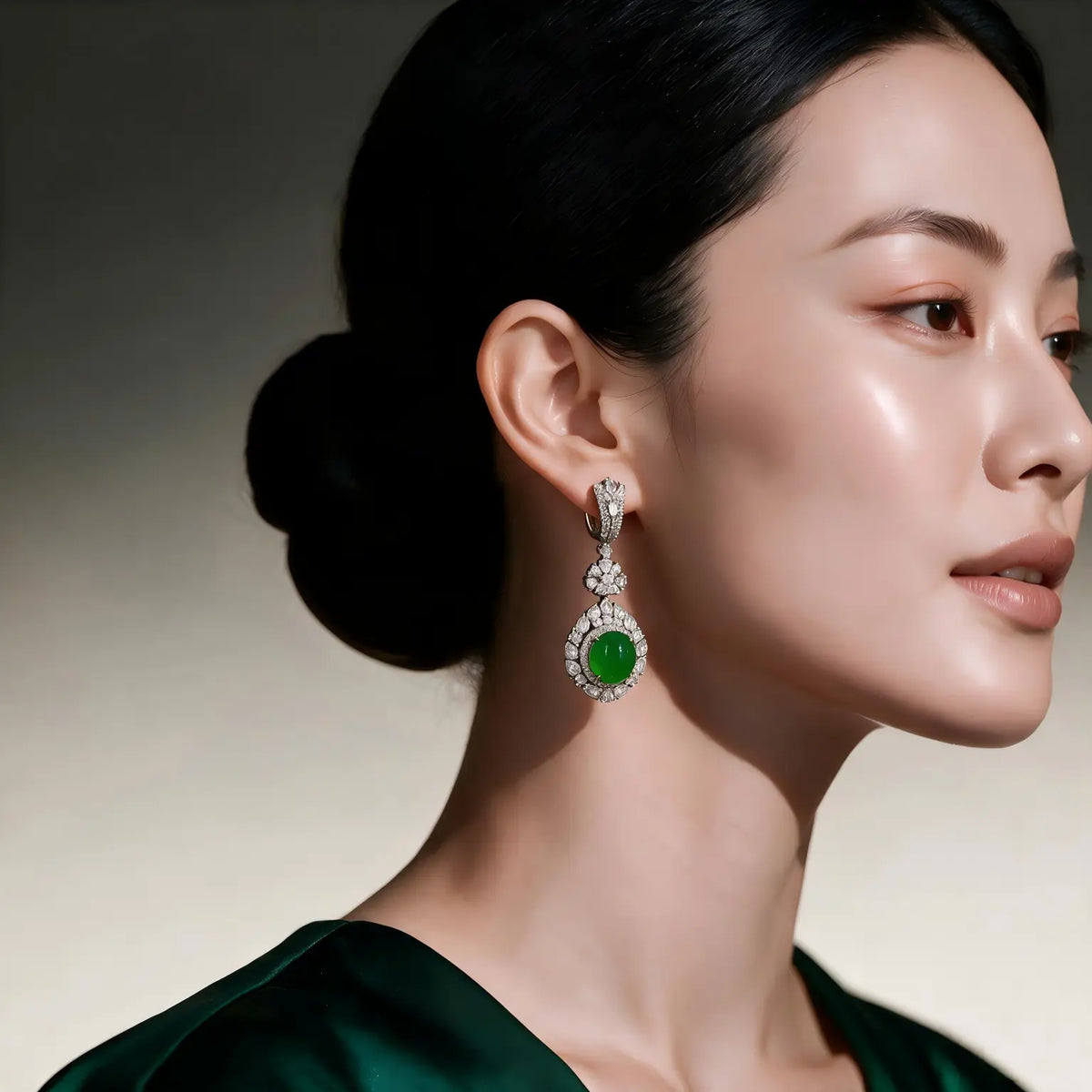 Burmese High-Icy Imperial Green Jadeite Earrings