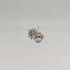 Myanmar White Ice Cabochon Jadeite Earrings