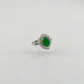 Myanmar Vibrant Green Cabochon Jadeite Ring