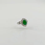 Myanmar Vibrant Green Cabochon Jadeite Ring