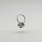 Myanmar Vibrant Green Cabochon Jadeite Ring