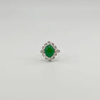 Myanmar Vibrant Green Cabochon Jadeite Ring