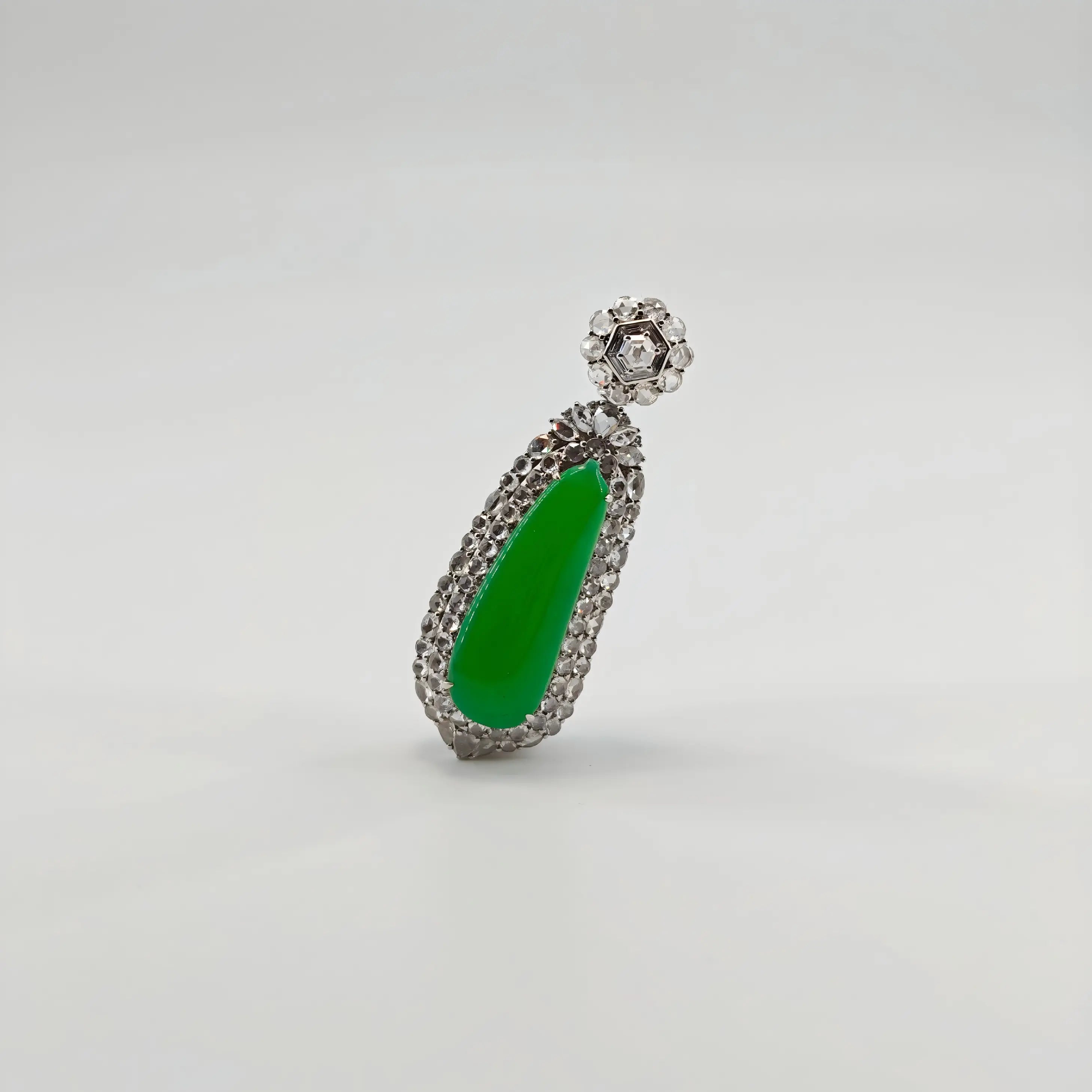 Burmese Vibrant Green Melon Jadeite Pendant