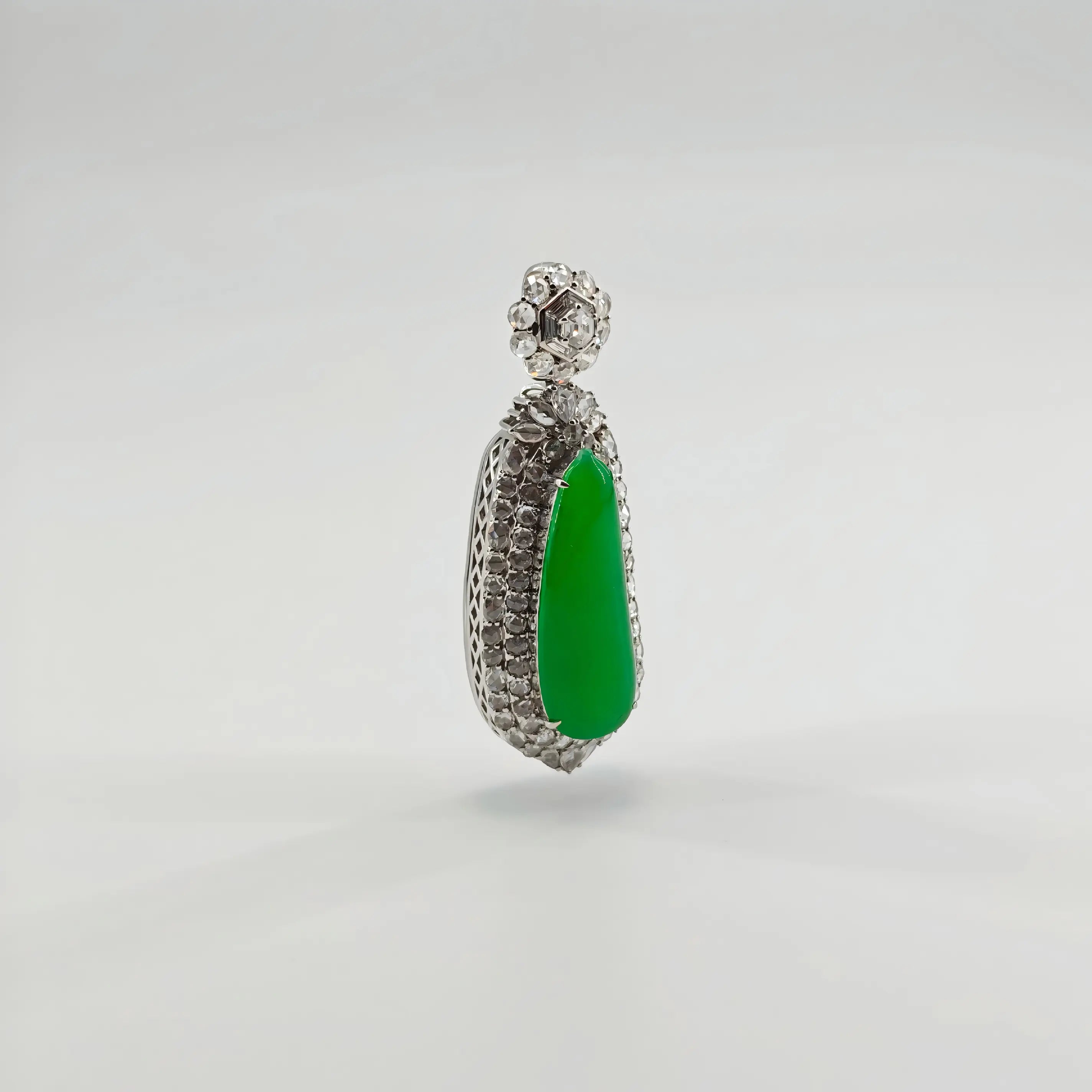 Burmese Vibrant Green Melon Jadeite Pendant
