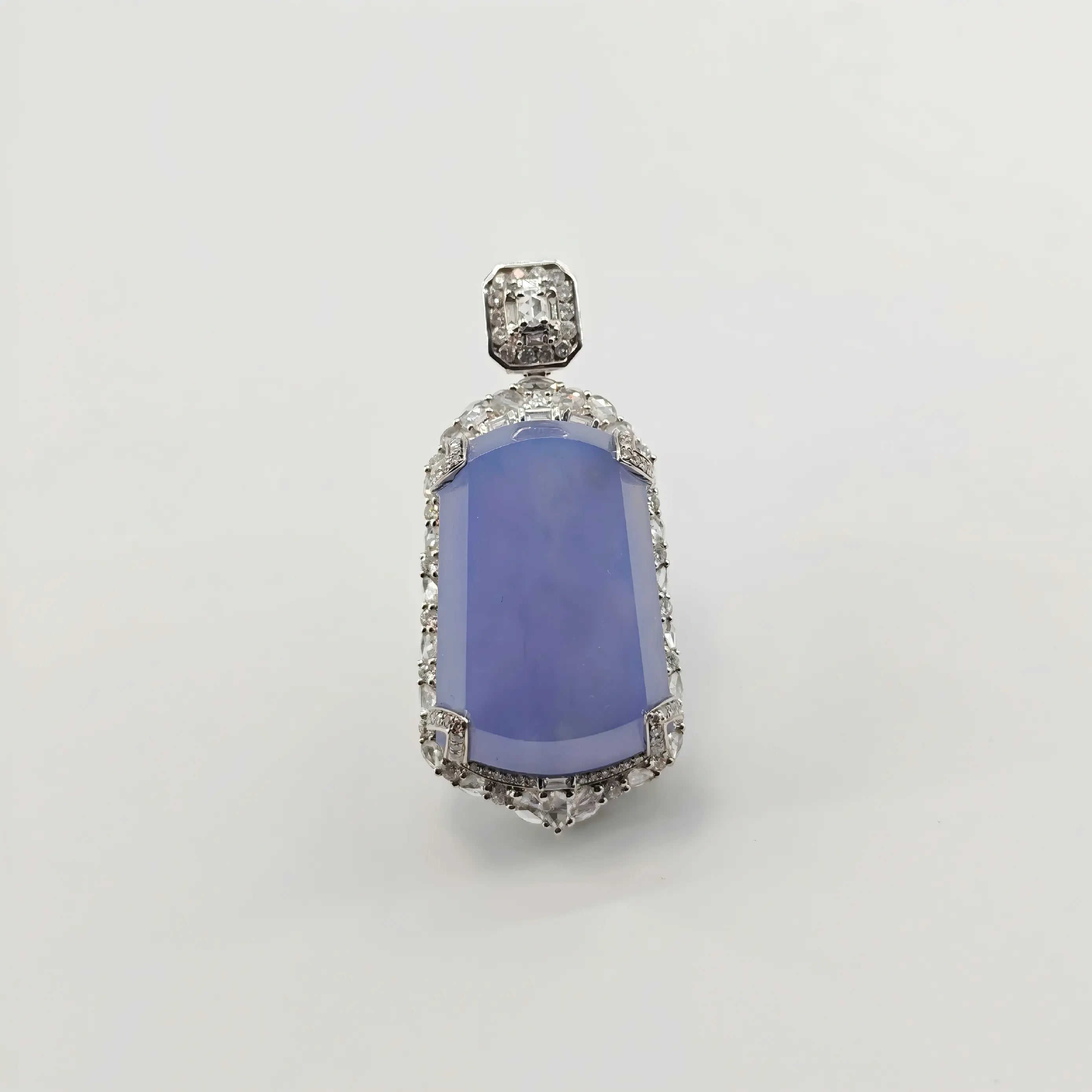Myanmar Rich Purple Plain Plaque Jadeite Pendant