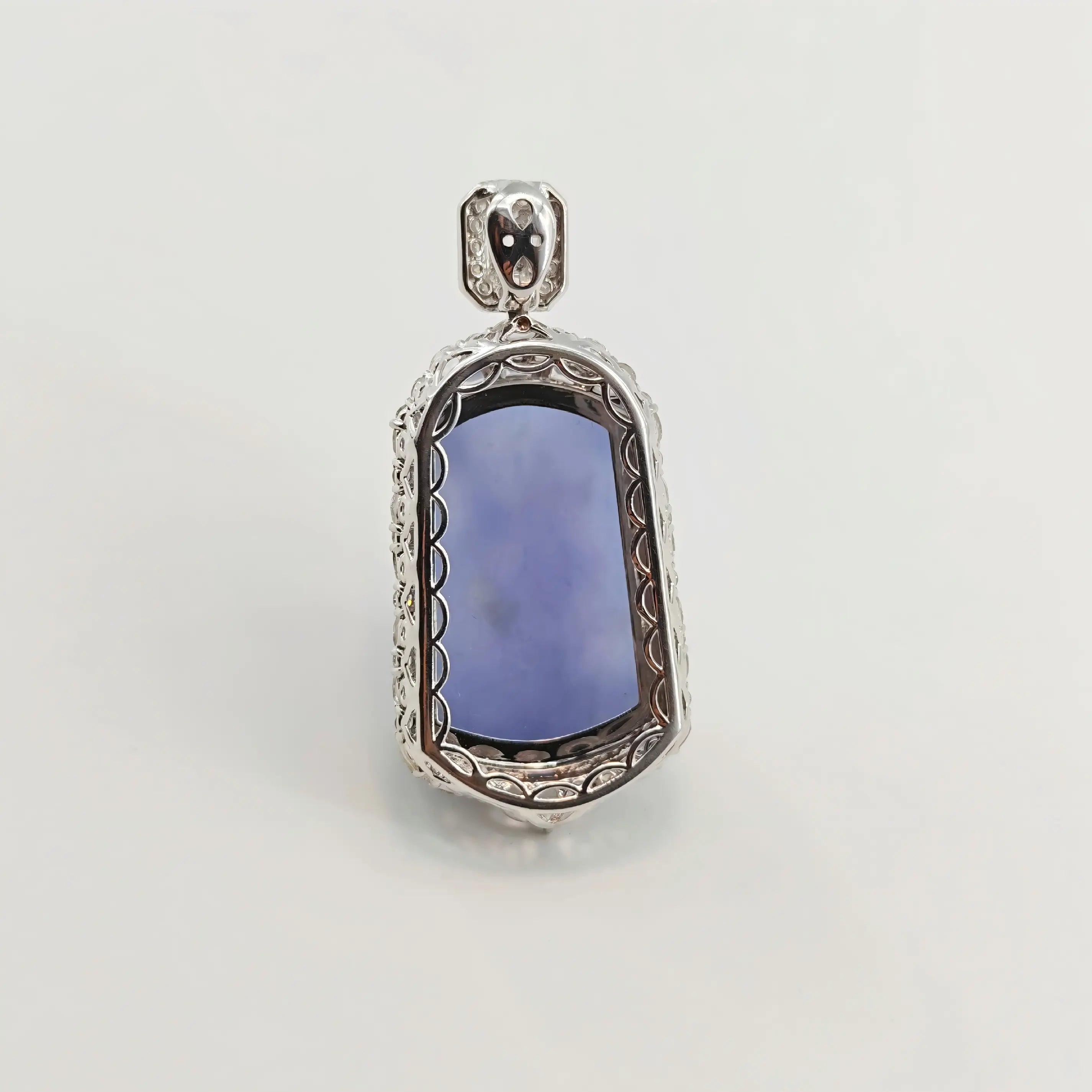Myanmar Rich Purple Plain Plaque Jadeite Pendant
