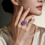 Burmese Lavender Jadeite Cabochon Ring