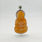 Myanmar High Ice Yellow Guanyin Jadeite Pendant