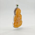 Myanmar High Ice Yellow Guanyin Jadeite Pendant