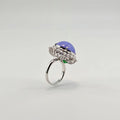 Myanmar Deep Purple Cabochon Jadeite Ring