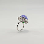 Myanmar Deep Purple Cabochon Jadeite Ring