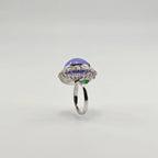 Myanmar Deep Purple Cabochon Jadeite Ring