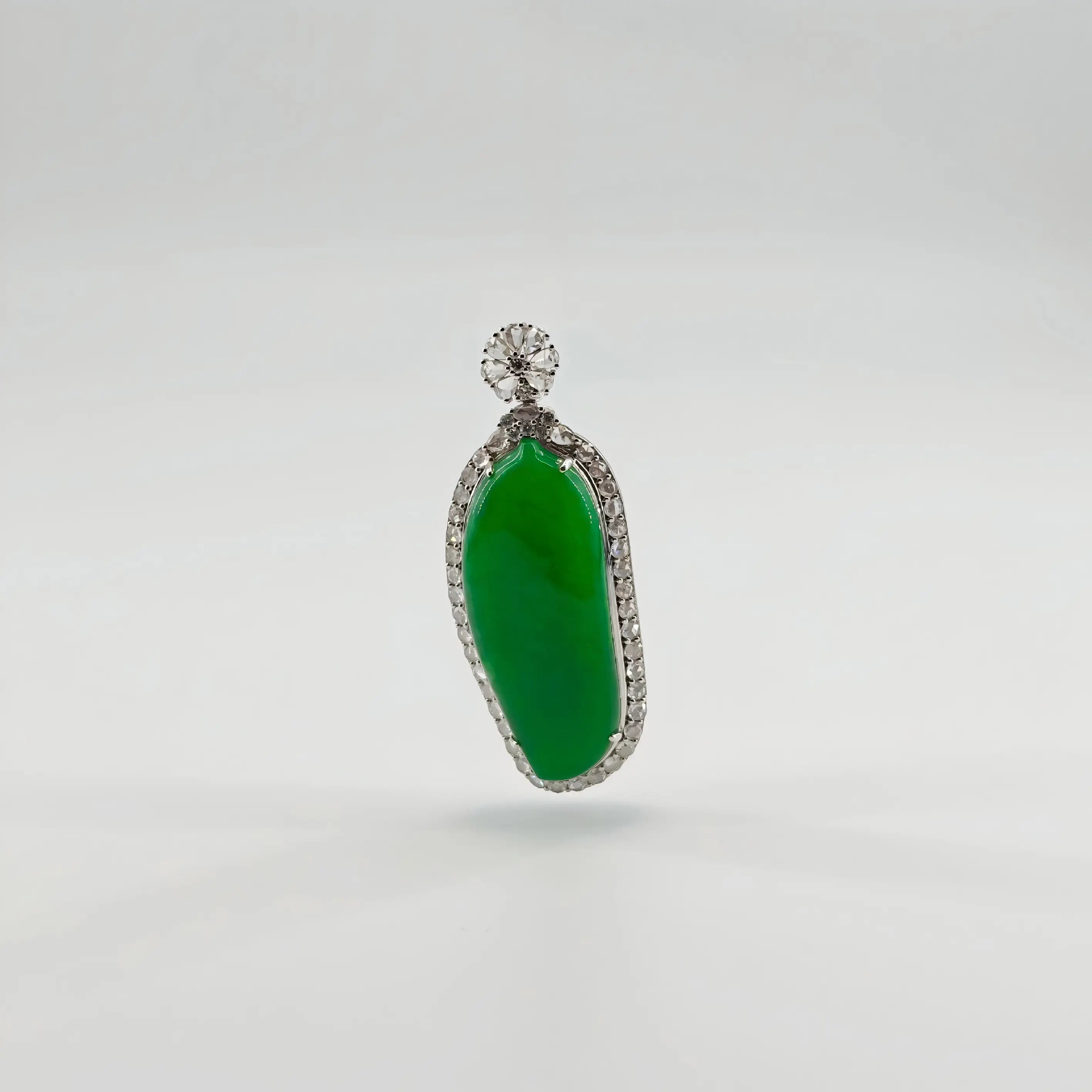 Burmese Vibrant Green Melon Jadeite Pendant