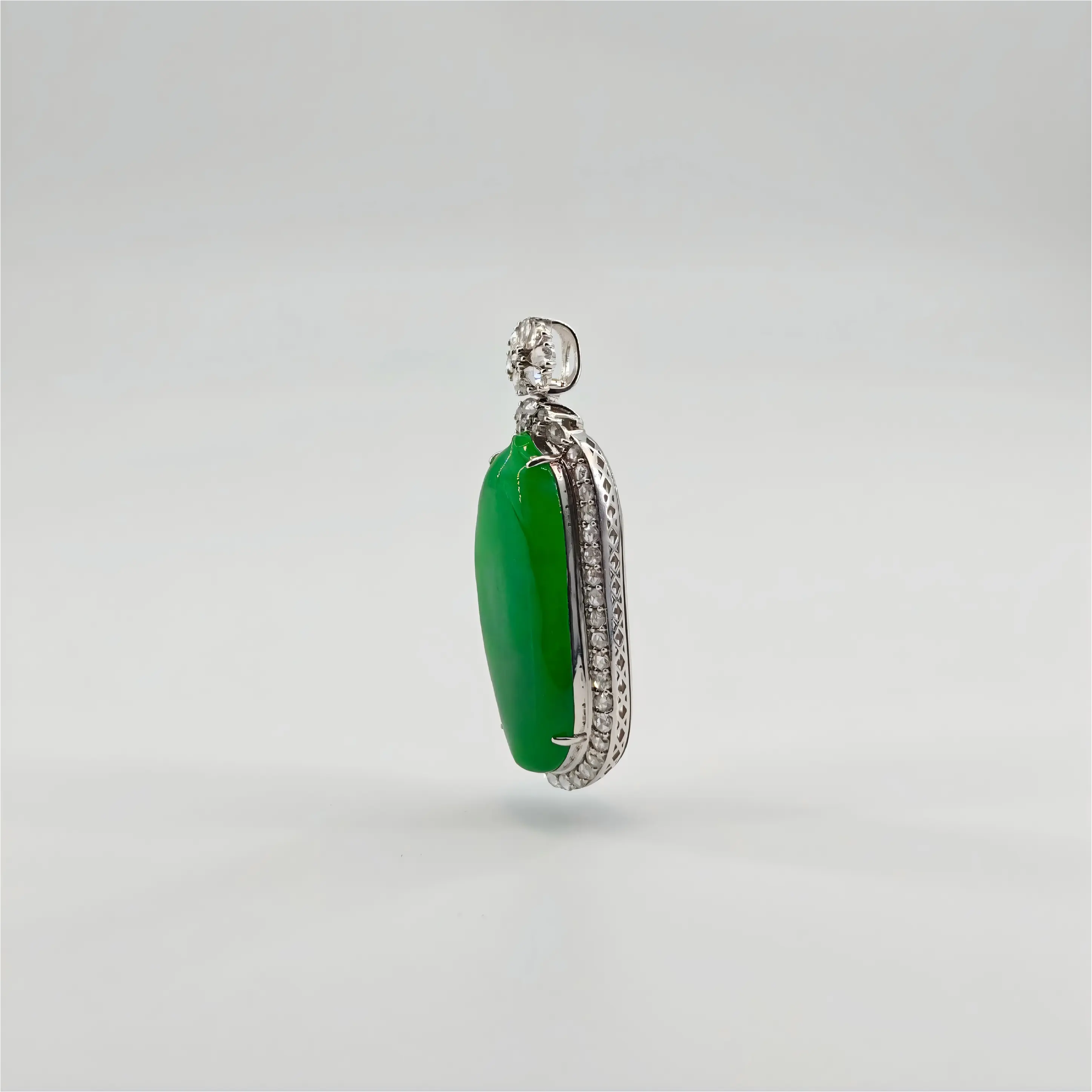 Burmese Vibrant Green Melon Jadeite Pendant